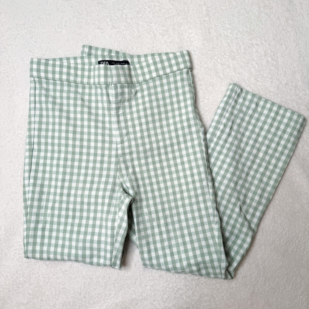 Zara Mint Green Gingham Pants